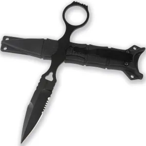 Fixed Blade Knife with Sheath,Portable 440c Edc Fixed Blade Knife With Kydex Sheath and Clip (Black)