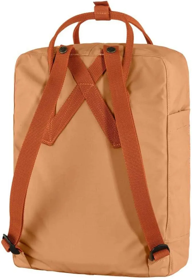Fjällräven Kånken Backpack for Men, and Women - Lightweight Rugged Vinylon Fabric, Dual Top Handles with Snap Closure, and Classy Look Peach Sand/Terracotta Brown One Size One Size