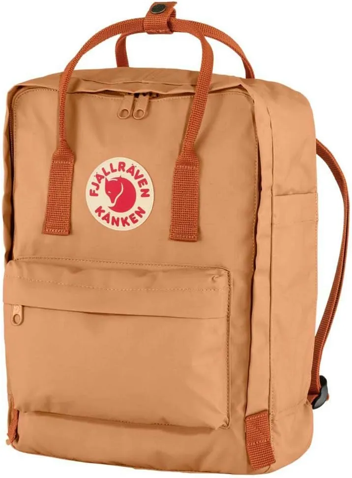 Fjällräven Kånken Backpack for Men, and Women - Lightweight Rugged Vinylon Fabric, Dual Top Handles with Snap Closure, and Classy Look Peach Sand/Terracotta Brown One Size One Size