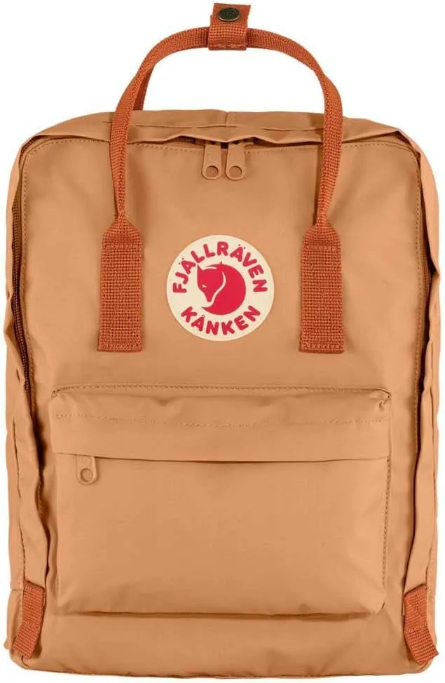 Fjällräven Kånken Backpack for Men, and Women - Lightweight Rugged Vinylon Fabric, Dual Top Handles with Snap Closure, and Classy Look Peach Sand/Terracotta Brown One Size One Size