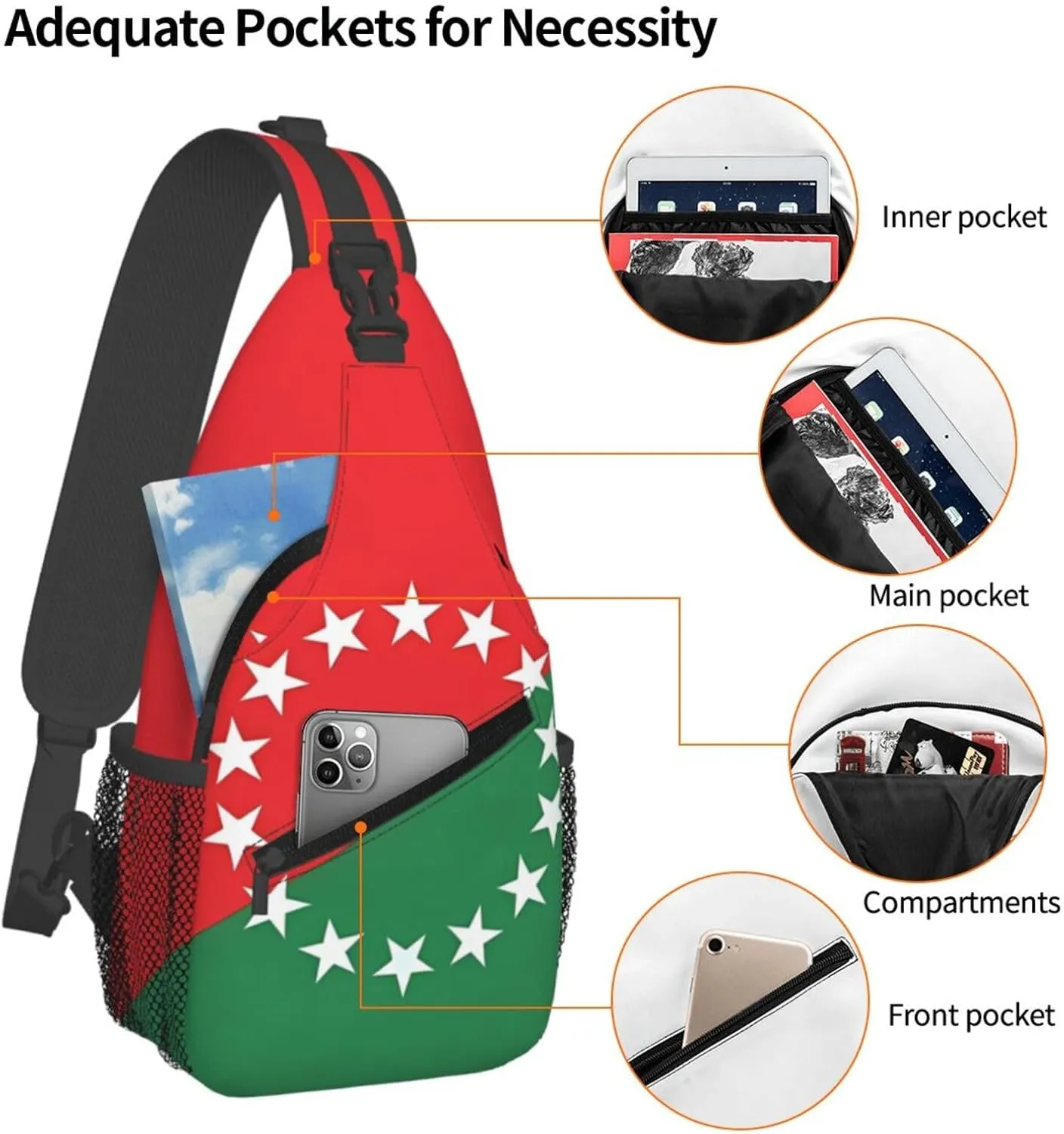 Flag Of Chiriqui Province Panama Crossbody Backpack Dachshunds Dog Chest Bag Lightweight One Strap Backpack Multipurpose Travel Hiking For Men Women