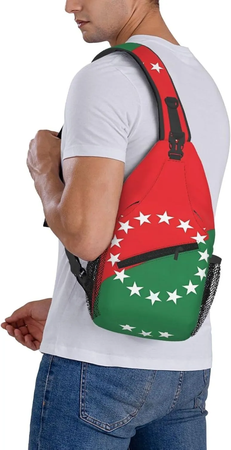 Flag Of Chiriqui Province Panama Crossbody Backpack Dachshunds Dog Chest Bag Lightweight One Strap Backpack Multipurpose Travel Hiking For Men Women