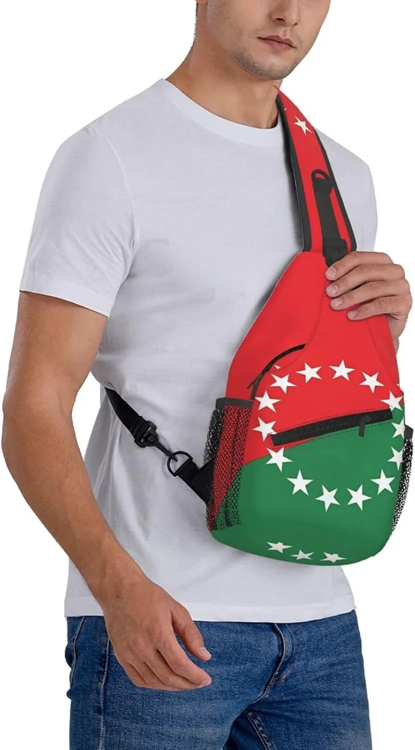 Flag Of Chiriqui Province Panama Crossbody Backpack Dachshunds Dog Chest Bag Lightweight One Strap Backpack Multipurpose Travel Hiking For Men Women