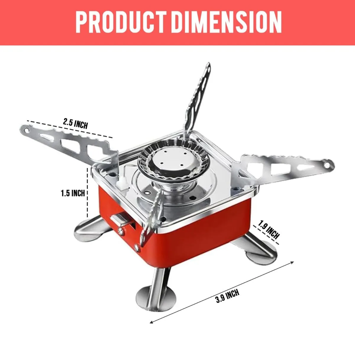FlameX: Portable & Foldable Windproof Butane Camping Stove with High Heat Output for Outdoor Cooking, Hiking & Adventures