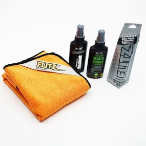 Flitz Tactical Gun & Knife Care Kit - USA-Made All-in-One Gun Cleaner Kit - Includes 1.7oz Polish, 1.76oz Sealant, 1.7oz Matte Finish Cleaner, & Microfiber Cloth - Firearm Cleaning Accessories