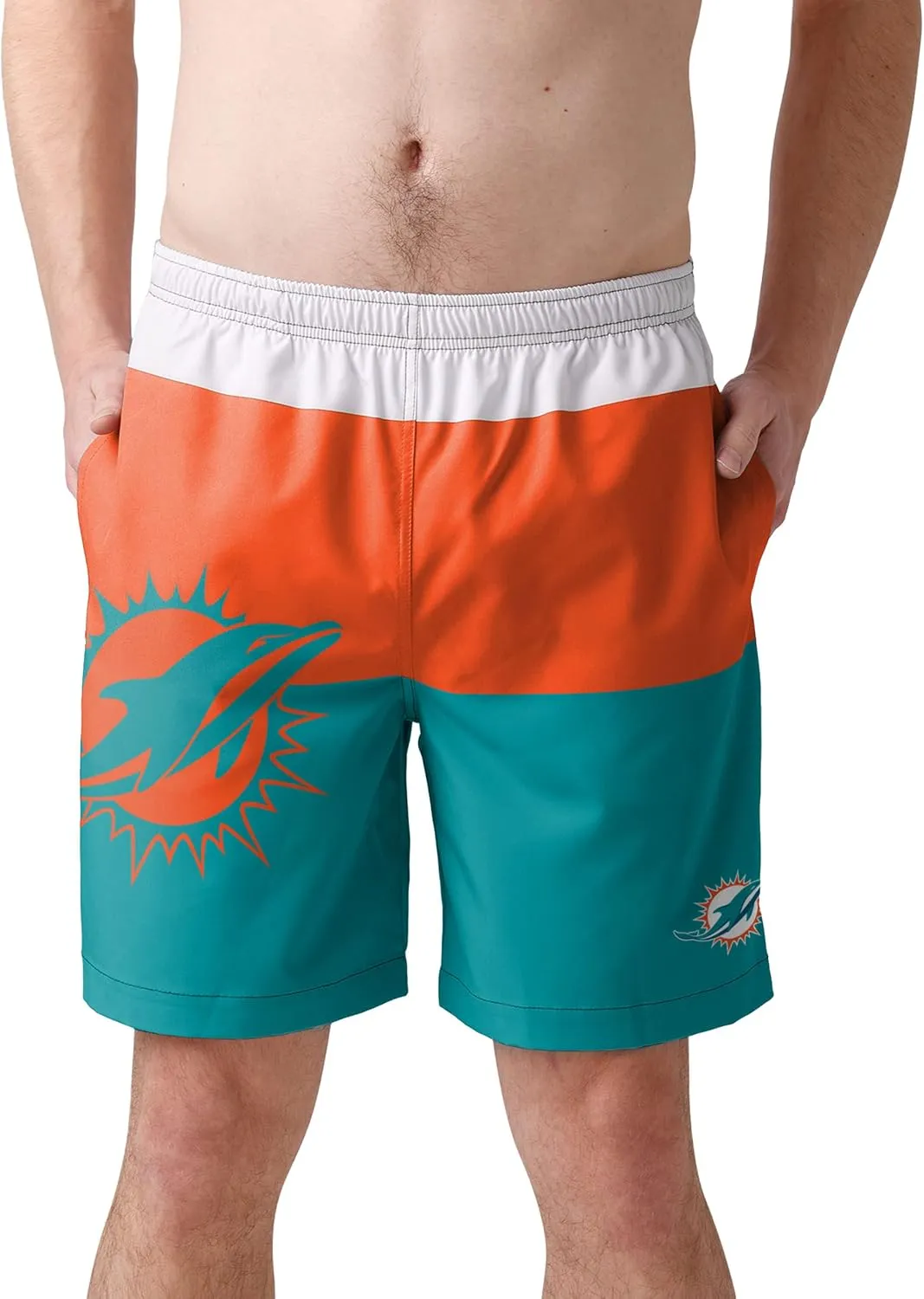 FOCO Men's NFL Team Logo Bathing Suit Swim Trunks