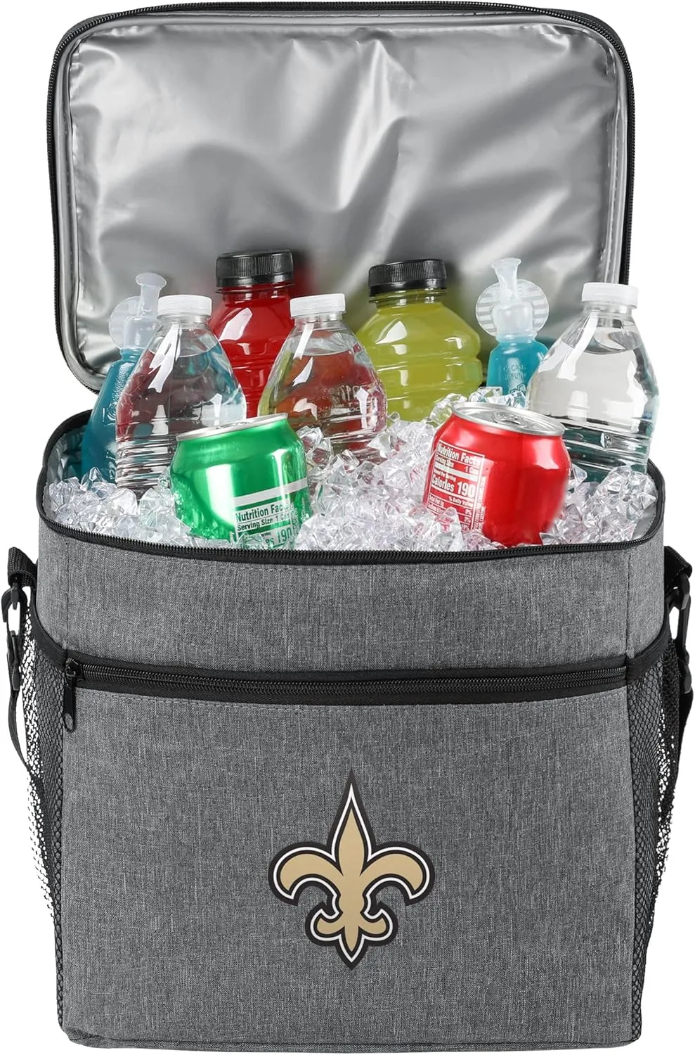 FOCO NFL Team Logo Heather Grey Soft-Sided Insulated 24-Pack Tailgate Cooler Bag
