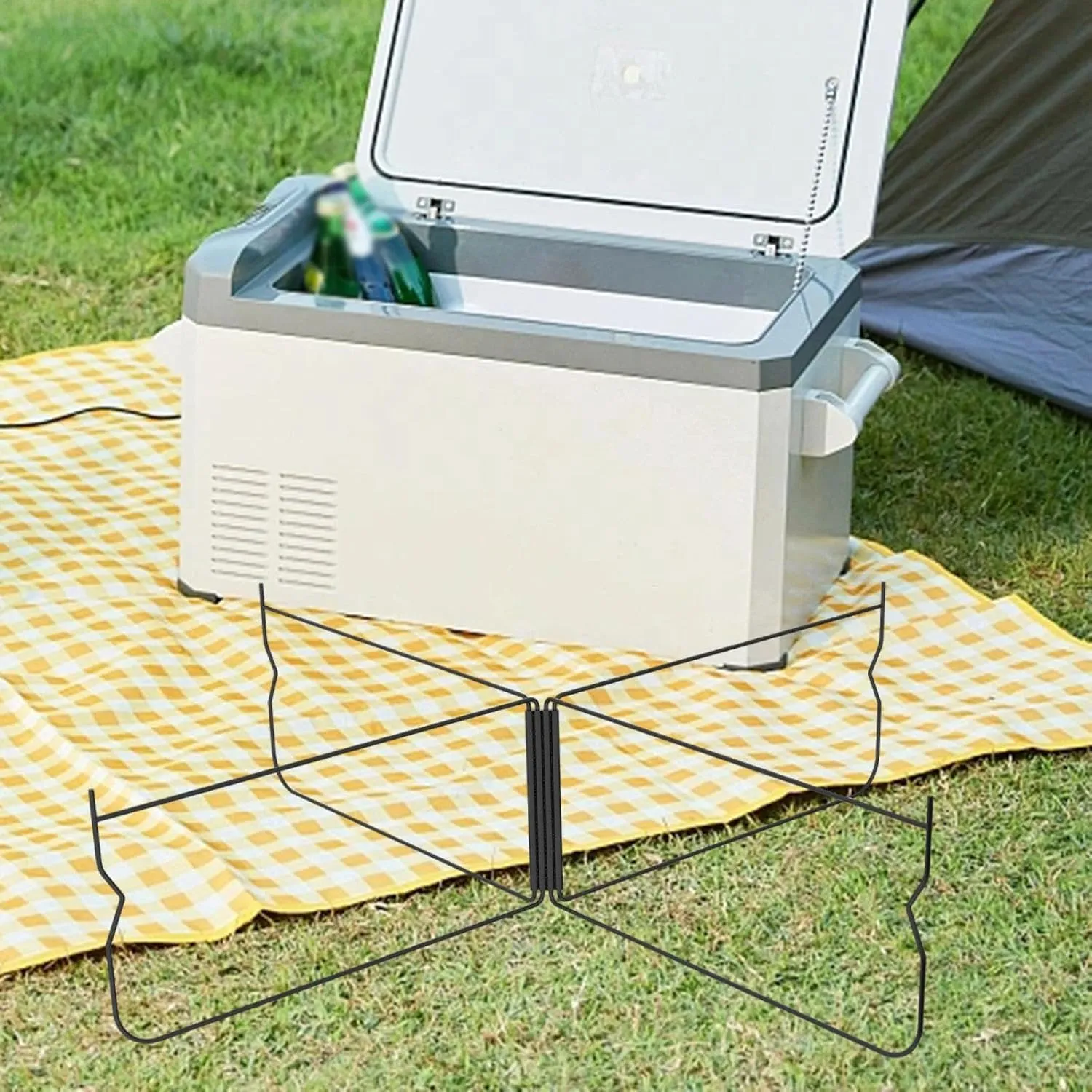Foldable Cooler Stand Versatile Sturdy Stainless Steel Luggage Rack Ice Box Holder for Fishing Cooking Camping Barbecue Patio