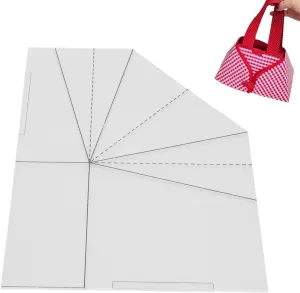 Foldable Food Basket Sewing Template Fabric, DIY Acrylic Transparent Handbag Sewing Template, Tote Bag Handbag Quilting Template Sewing Ruler for Bag Making (30.5cm / 12in)