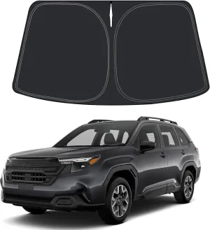 Foldable Sun Shade WODSTA Full Coverage Windshield Sunshade Compatible with Subaru Forester 2019-2025 4-Layer Thickened Windows Visor 240T Polyester Windshield Sun Shade
