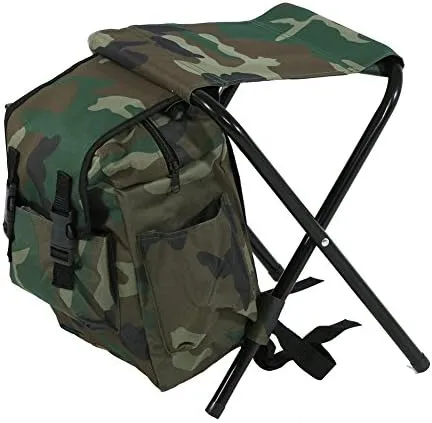 Folding Camping Chair, Backpack Stool with Cooler Insulated Picnic Bag for Outdoor Indoor Fishing Travel Beach BBQ
