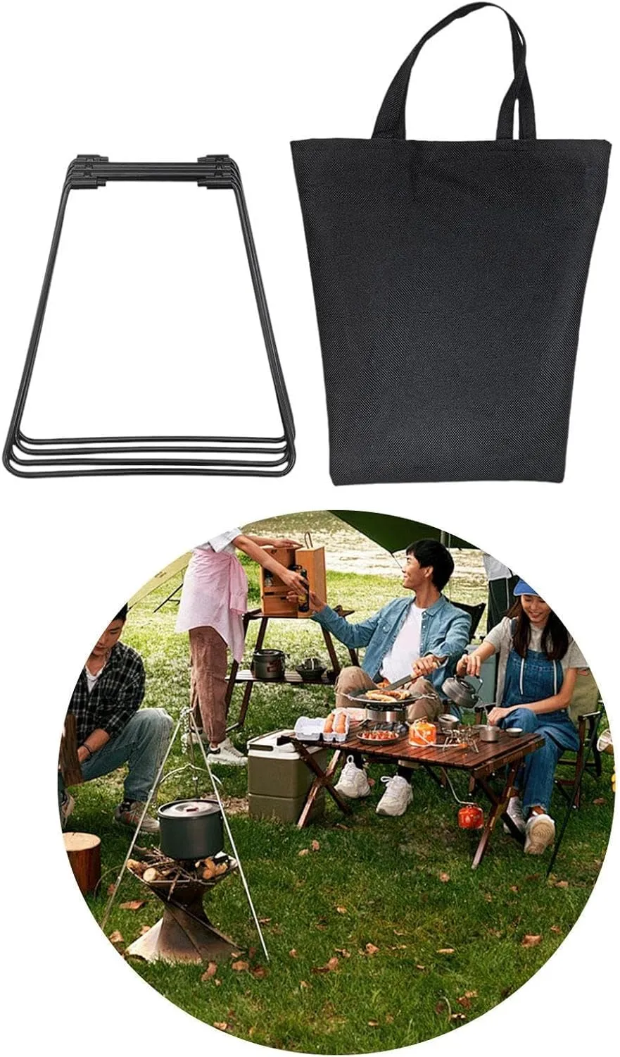 Folding Cooler Stand Suitcase Rack Portable with Carry Bag Universal Foldable Stand Rack Fridge Ice Box Holder for Camping