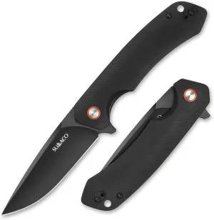 Folding Knife Black EDC Tactical Pocket Knife For Men D2 Stainless Steel and G10 Handle Reversible Pocket Clip Camping Survival Fishing Hiking Christmas Gifts Women Cool Knives