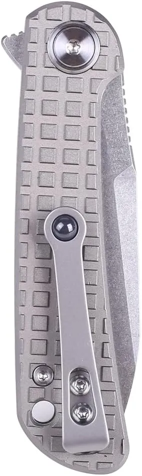 Folding Knife with VG10 Blade Clip Point Blade and Titanium Handle for Outdoor, Indoor, Camping, Hunting, Tactical, EDC Survival