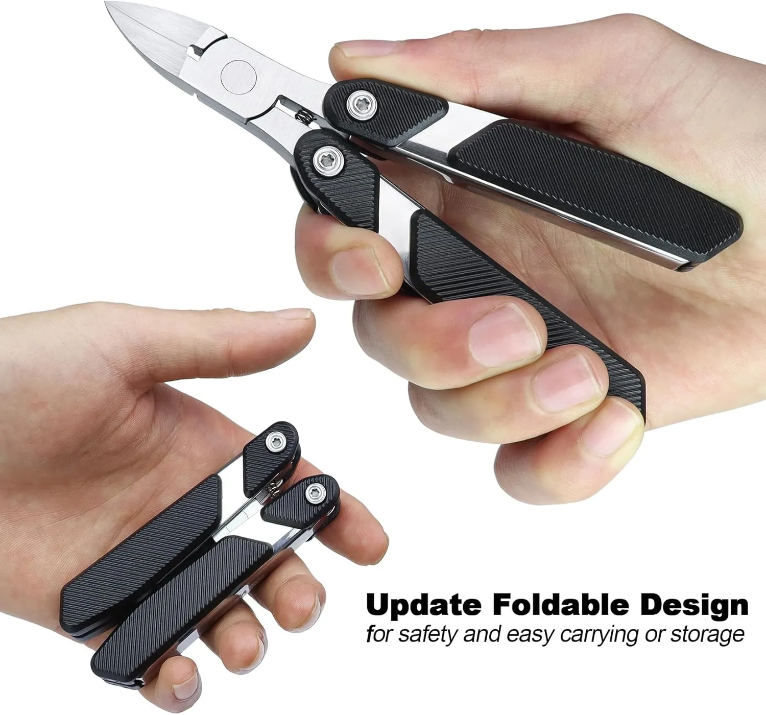 Folding Toenail Clippers for Seniors Thick Toenails,Portable Stainless Steel Heavy Duty Large Toenail Clippers for Thick Nails