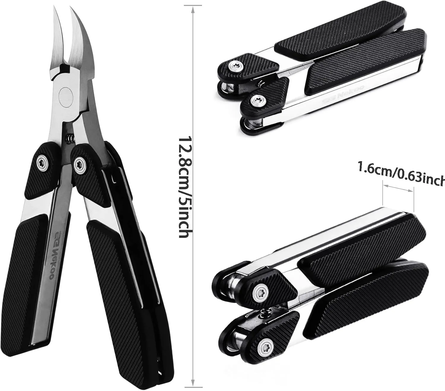 Folding Toenail Clippers for Seniors Thick Toenails,Portable Stainless Steel Heavy Duty Large Toenail Clippers for Thick Nails