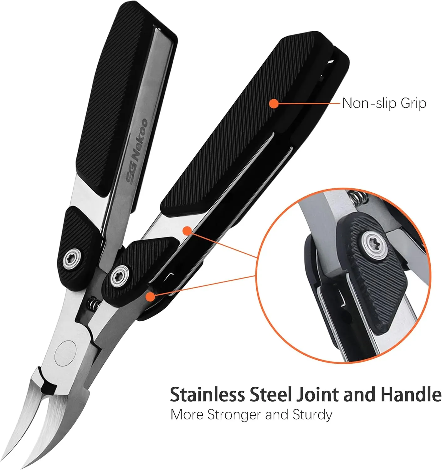 Folding Toenail Clippers for Seniors Thick Toenails,Portable Stainless Steel Heavy Duty Large Toenail Clippers for Thick Nails