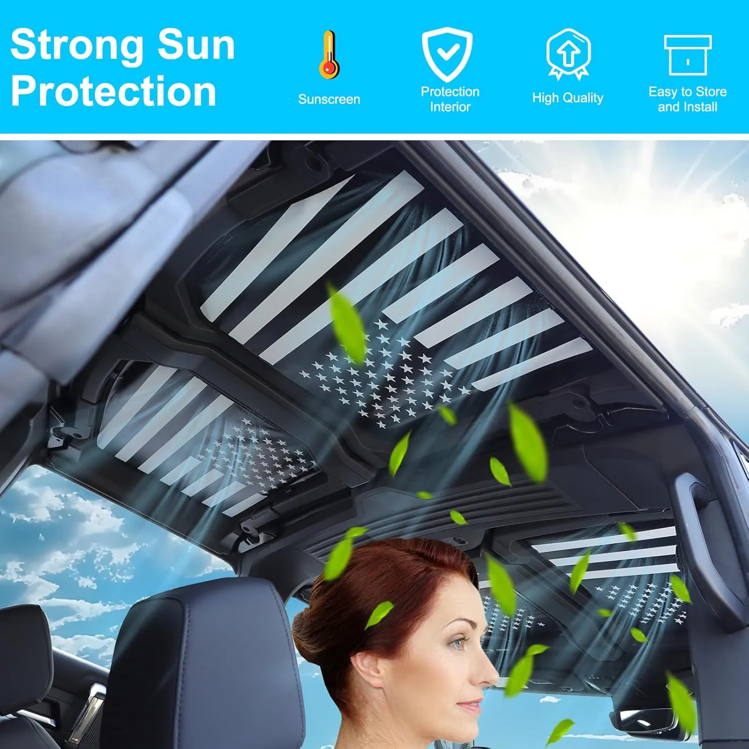 for Hummer EV Accessories 4 Piece Sunshade Roof 1 Piece Front Windshield Sunshade,Compatible with Hummer EV 2024 2025  Sunshade Windshield and Sunroof,Foldable Car Sun Shade Blocks Sun Rays (E, 1:1)