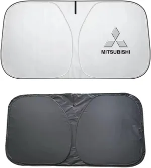 for Mitsubishi Outlander 2021-2024,Car Windshield Sun Shade Foldable Automotive Visor Blocks UV Rays/Heat Keep Interior Cool Sun Screen with Logo Emblem Summer Accessories,S