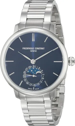 Frederique Constant Men's FC703N3S6B Slim Line Analog-Display Swiss Automatic Silver Watch