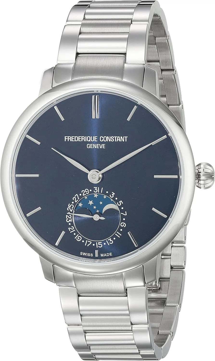 Frederique Constant Men's FC703N3S6B Slim Line Analog-Display Swiss Automatic Silver Watch