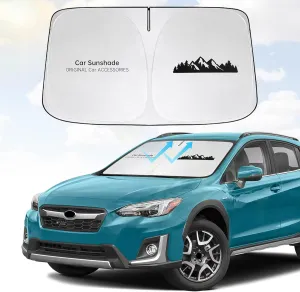Front Windshield Sun Shade Compatible with Subaru Outback Crosstrek Legacy Ascent XV Impreza Tribeca, Sun Visor Protector Blocks UV Rays Sunshade for Subaru Foldable Accessories