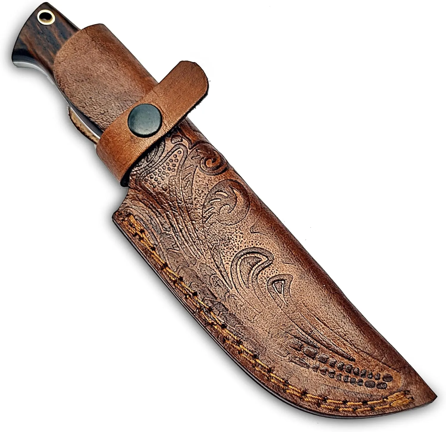 Full Tang D2 Hunting Knife - 10 Inch Handmade Fixed Blade Knife with Leather Sheath - Perfect For EDC, Bushcraft, Camping, Hunting, Skinning Outdoor