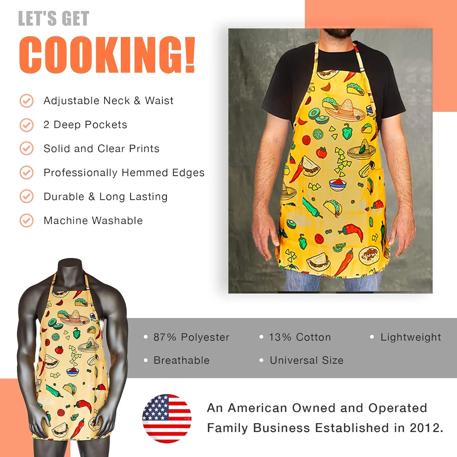 Funny Guy Mugs Adjustable Apron with Pockets