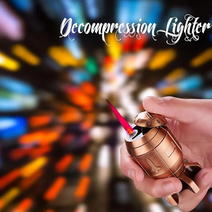 Funny Torch Lighter, Refillable Jet Lighters, Unique Gifts for Men, Halloween Candle Camping BBQ(No Butane Fuel) (Blue)