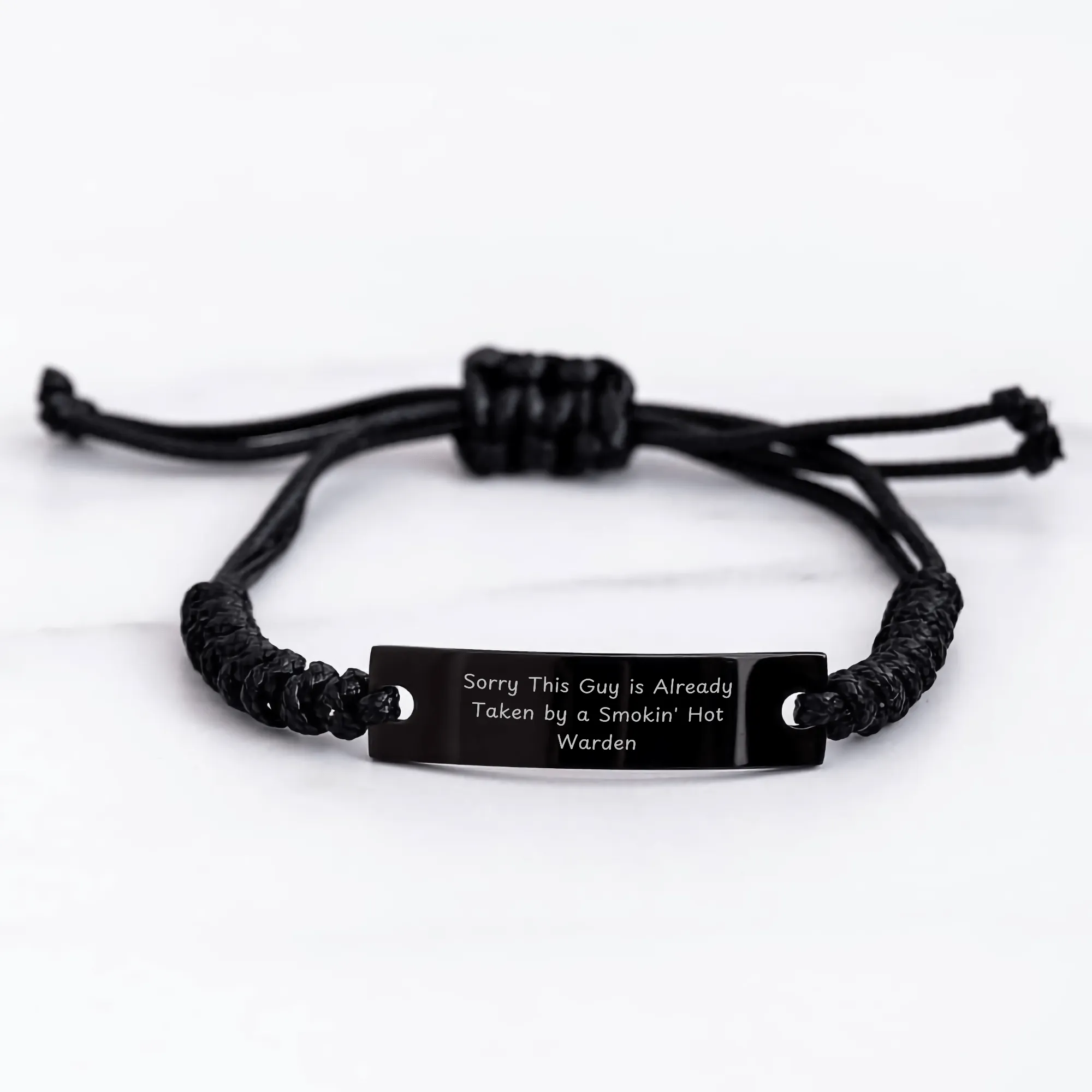 Funny Warden Gift, Sorry He's Taken by a Smokin' Hot Warden, Rope Bracelet for Men, Gifts from Men, Warden Lovers, Father's Day Unique Gifts