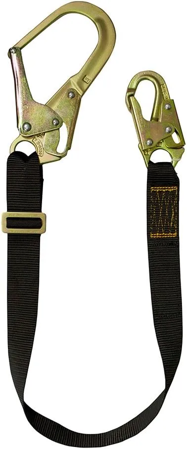 Fusion Climb 2ft 24"x1.75" Adjustable Fall Safety Zipline Lanyard with 2 snap hooks, it’s actually one snap hook, and one rebar hook