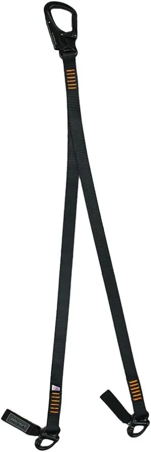Fusion Tactical 4ft 48"x1" Y-Legged Sling Military Police Personal Retention Helo Lanyard with Snap Hook Shackle 23kN Black