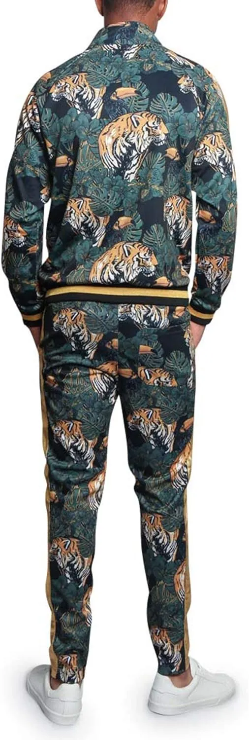 G-Style USA Men's Tiger Pattern Tracksuit Sets