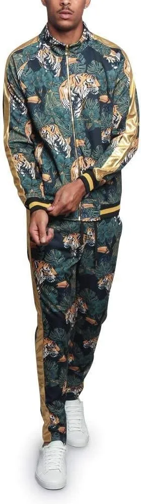 G-Style USA Men's Tiger Pattern Tracksuit Sets