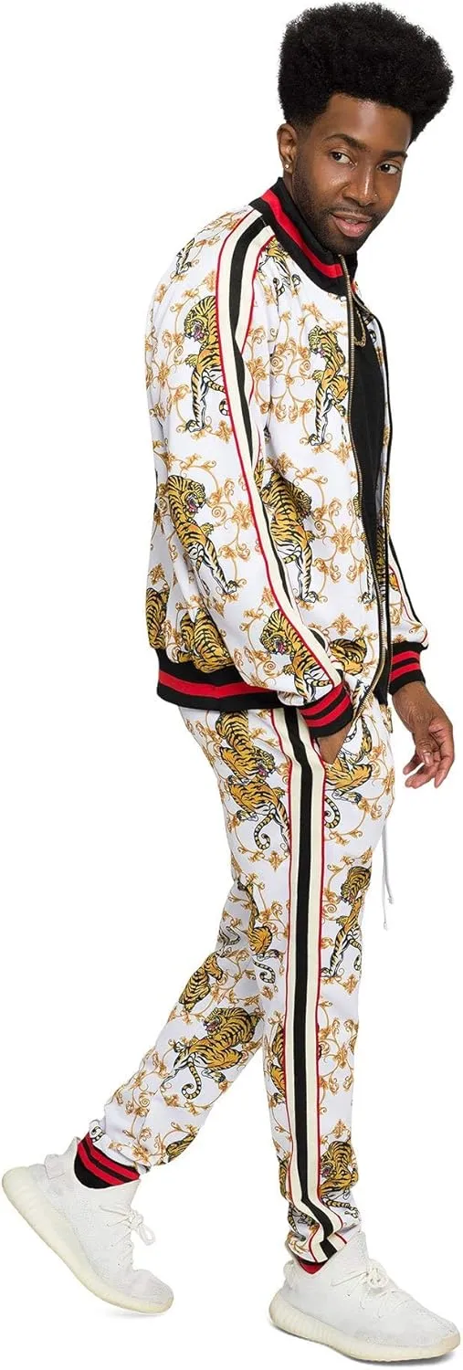 G-Style USA Men's Tiger Pattern Tracksuit Sets