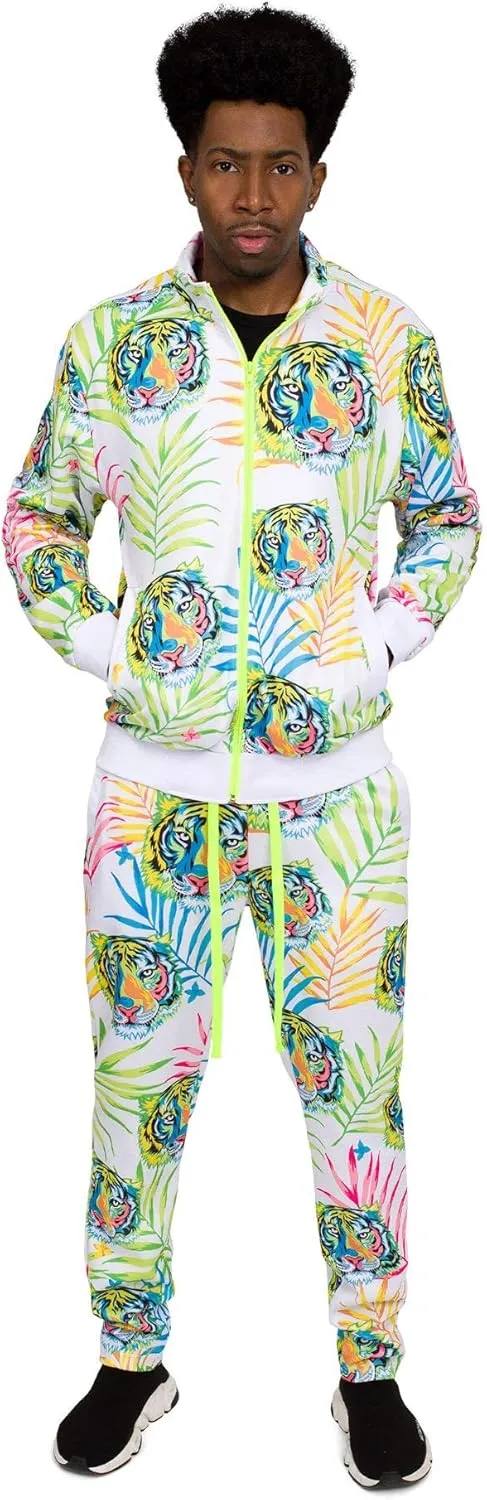 G-Style USA Men's Tiger Pattern Tracksuit Sets