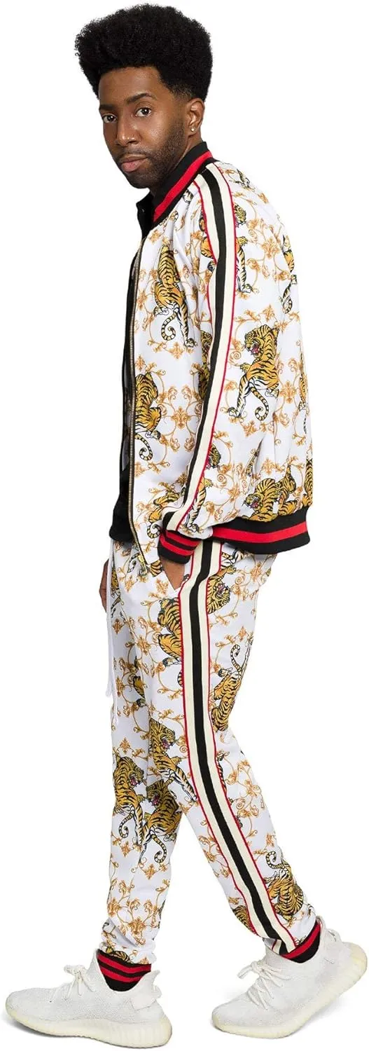G-Style USA Men's Tiger Pattern Tracksuit Sets