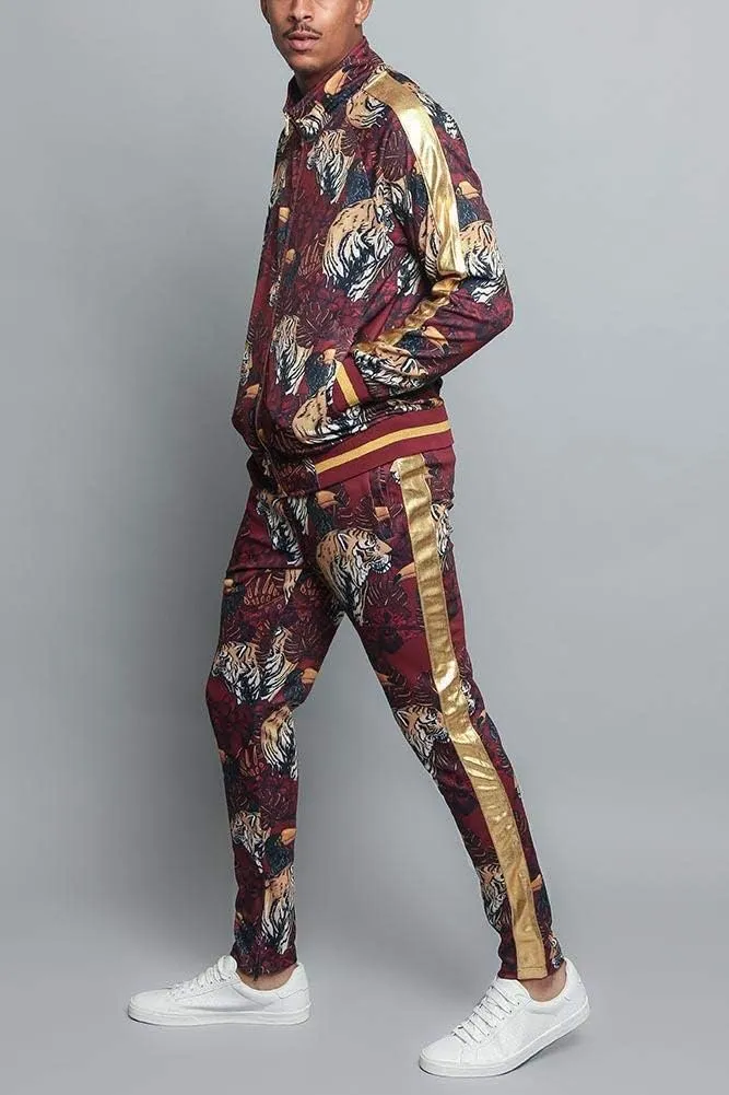 G-Style USA Men's Tiger Pattern Tracksuit Sets