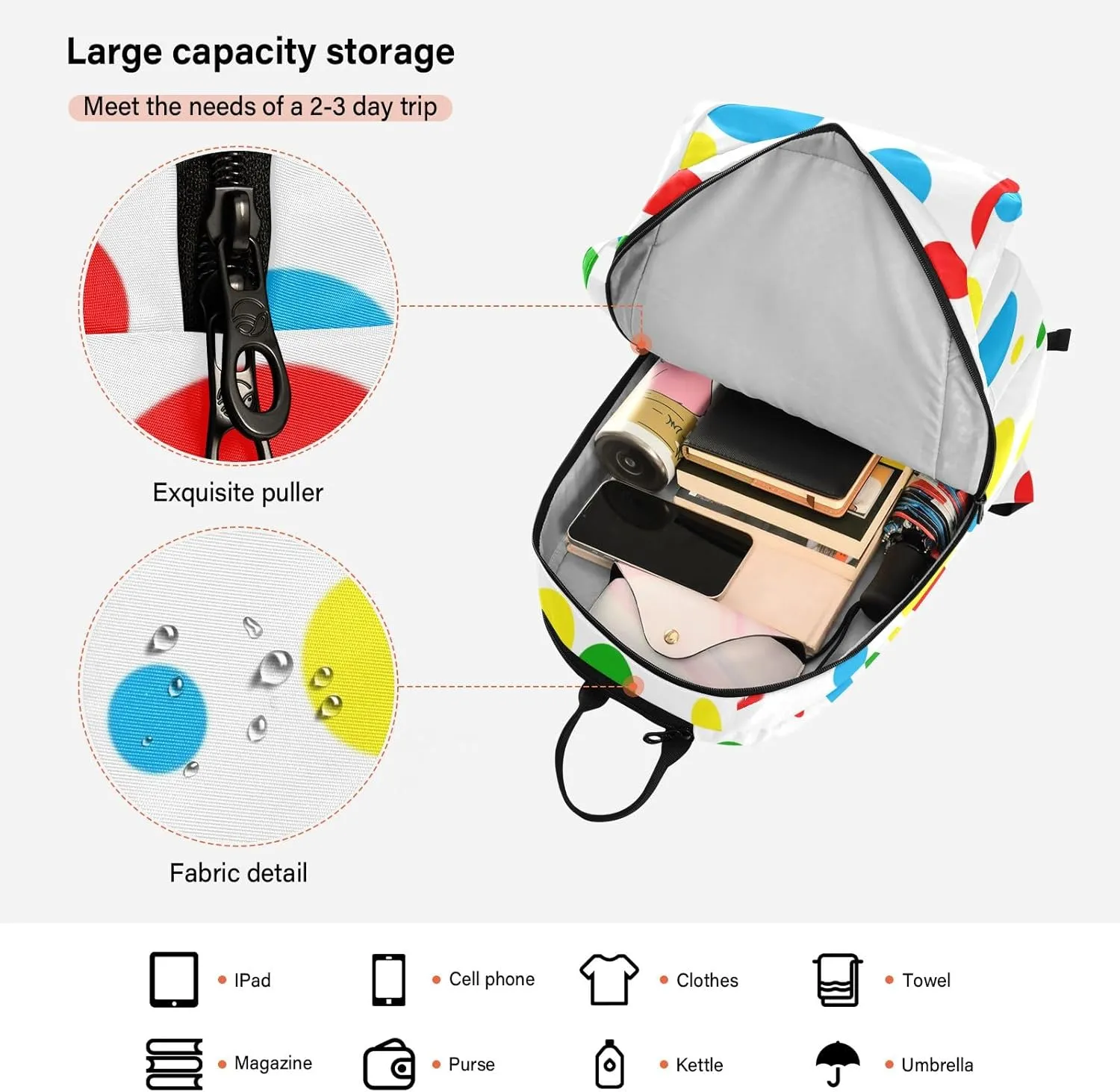 GAIGEO Racket Bag, Multiple Storage Compartments, Foldable Racket Pocket