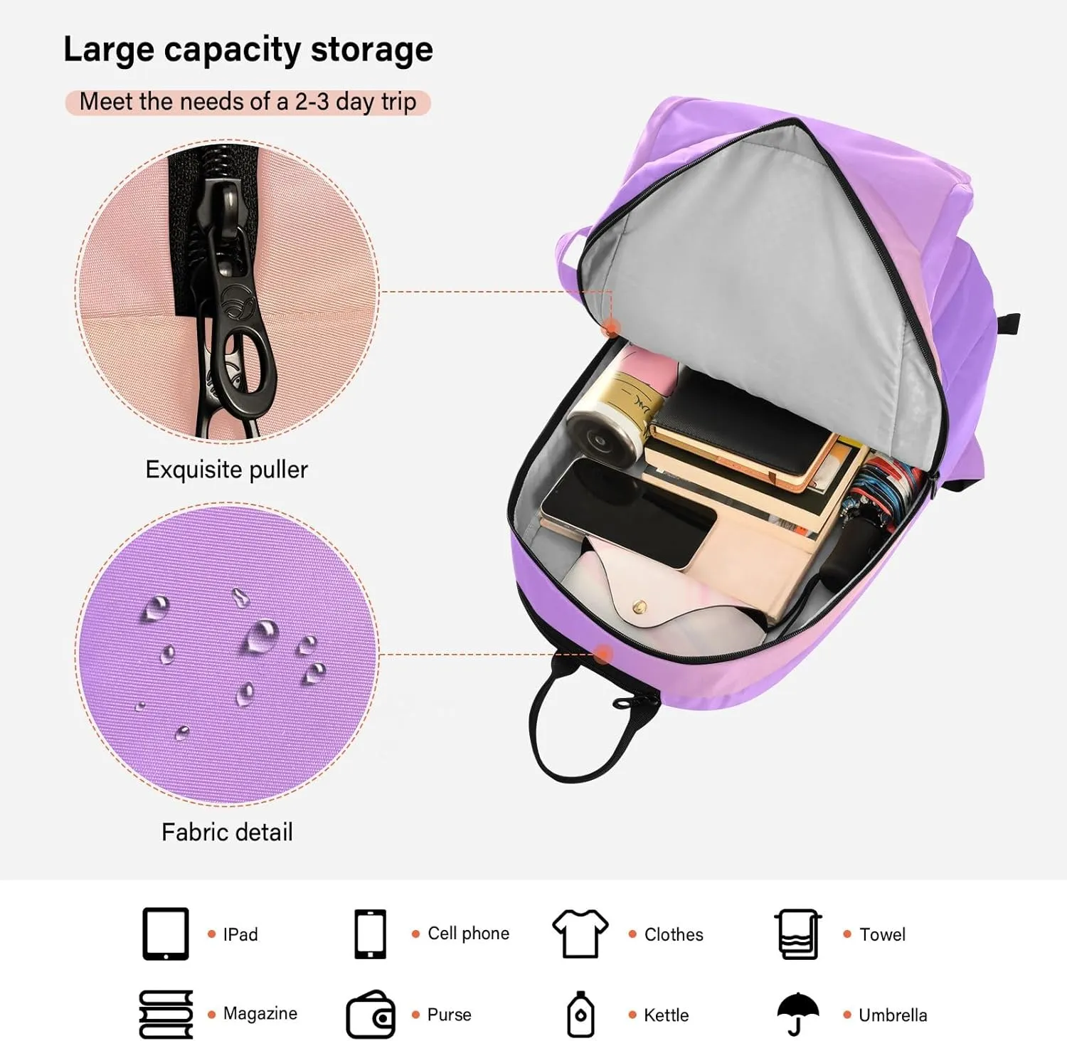 GAIGEO Racket Bag, Multiple Storage Compartments, Foldable Racket Pocket