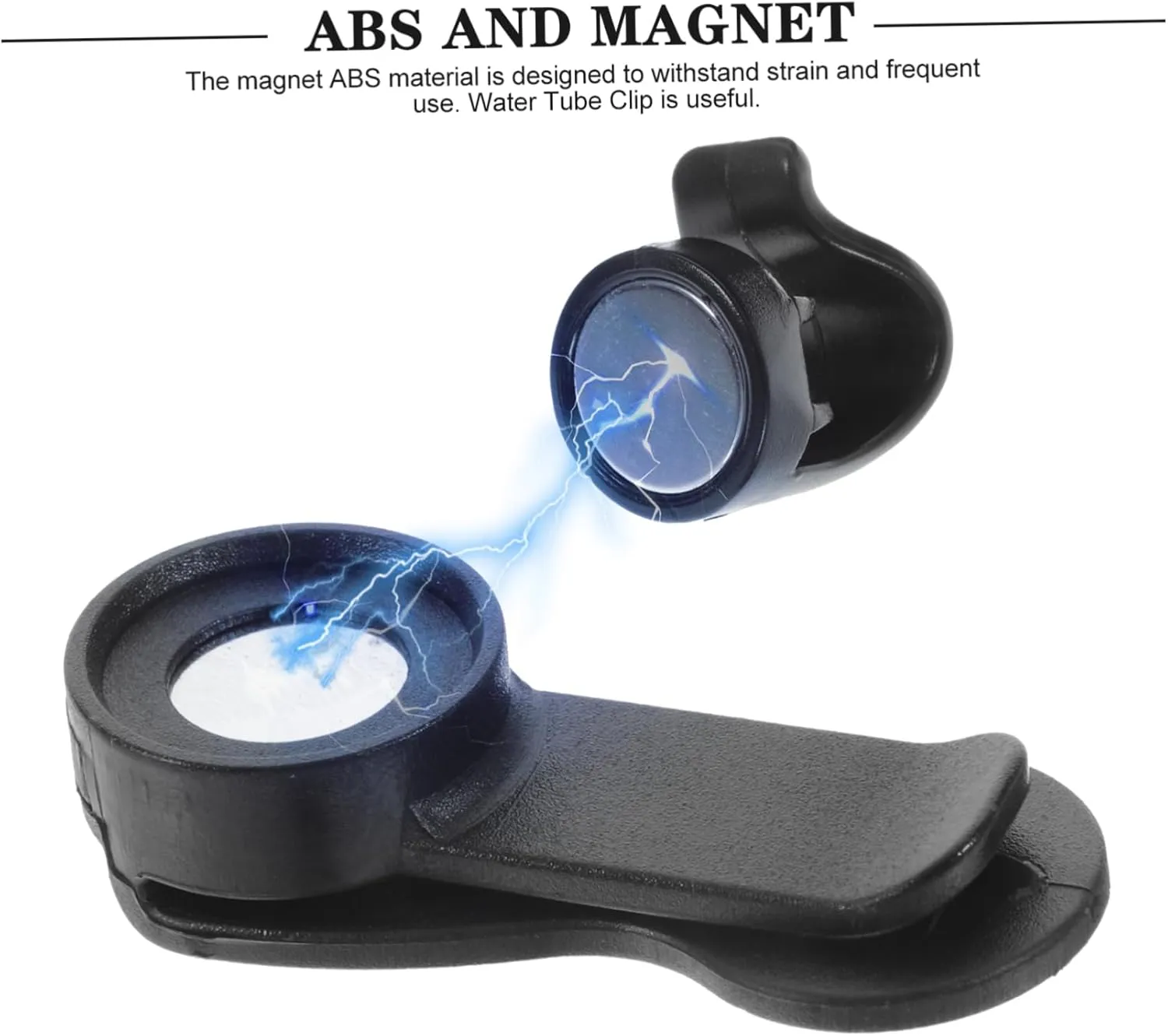 GANAZONO Portable Water Tube Clips Replaceable Back Clips Wear-Resistant Magnetic Buckle Black Magnet Abs