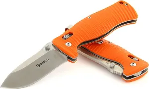 Ganzo G720-OR Tactical Pocket Folding Knife 440C Stainless Steel Blade G10 Anti-Slip Handle with Clip Fishing Hunting Outdoor Folder EDC Pocket Knife (Orange)