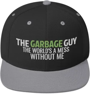 Garbage Guy Garbage Collector Sanitation Flatbrim Flat Brim Snapback Hat Cap Z1