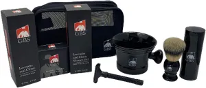 G.B.S Black Deluxe Razor Set, Butterfly Opening De Adjustable Razor Shaving Bowl Soap Shower Gel and Aftershave Balm