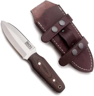 GCS Handmade Micarta Handle D2 Tool Steel Tactical knife Hunting Knife DaggerKnife with leather sheath Full tang blade designed for Hunting & EDC GCS 187 Brown