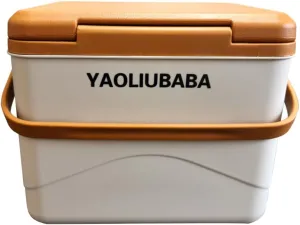 Generic YAOLIUBABA Portable Insulated Camping Cooler Box Non-Electric Portable Coldboxes Both Heating and Cooling Ideal for Fresh Food Preservation Camping Lunch Box and Travel