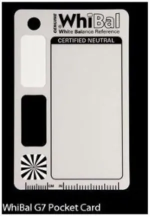 Genuine Whibal G7 Certified Neutral White Balance Pocket Card (2.1"x3.35")