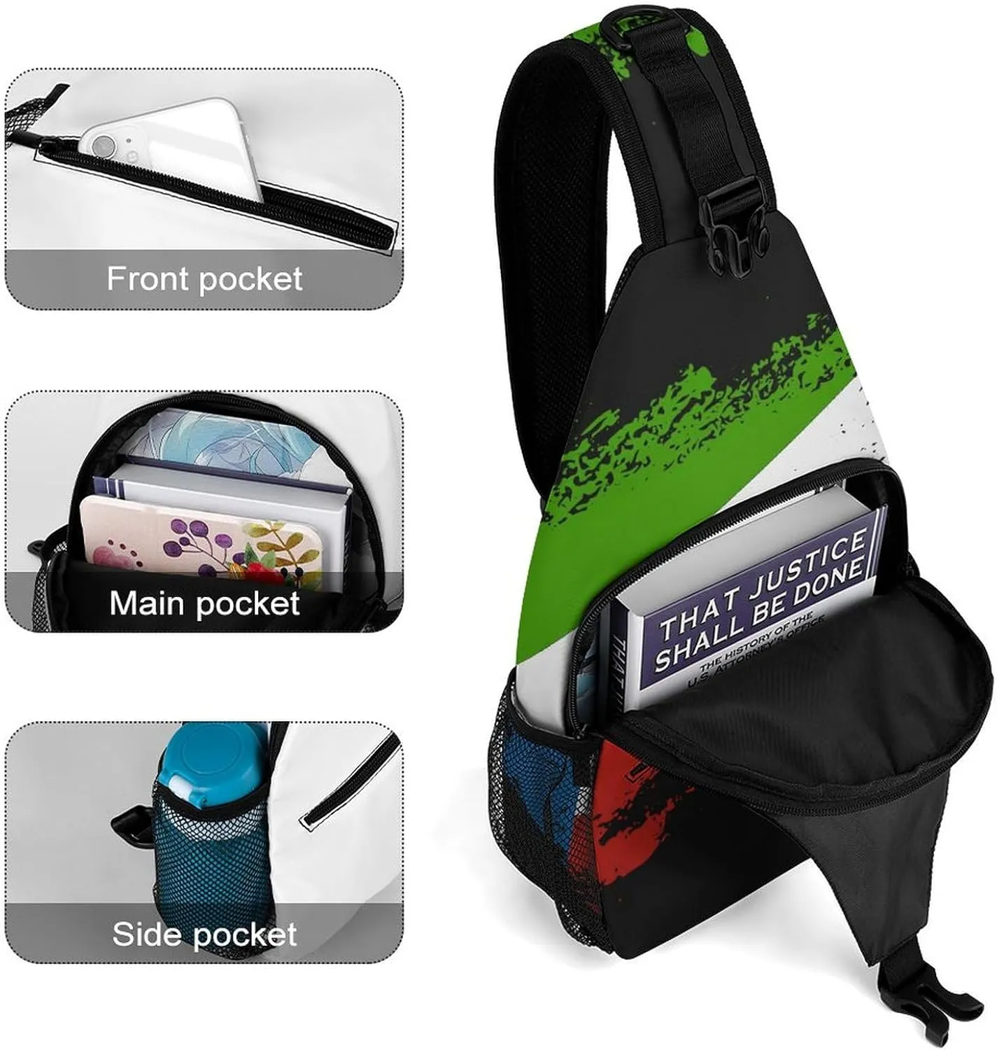 Ghana Flag Patriotic Sling Bag Crossbody Chest Bag Shoulder Bag For Travel Hiking Cycling Camping