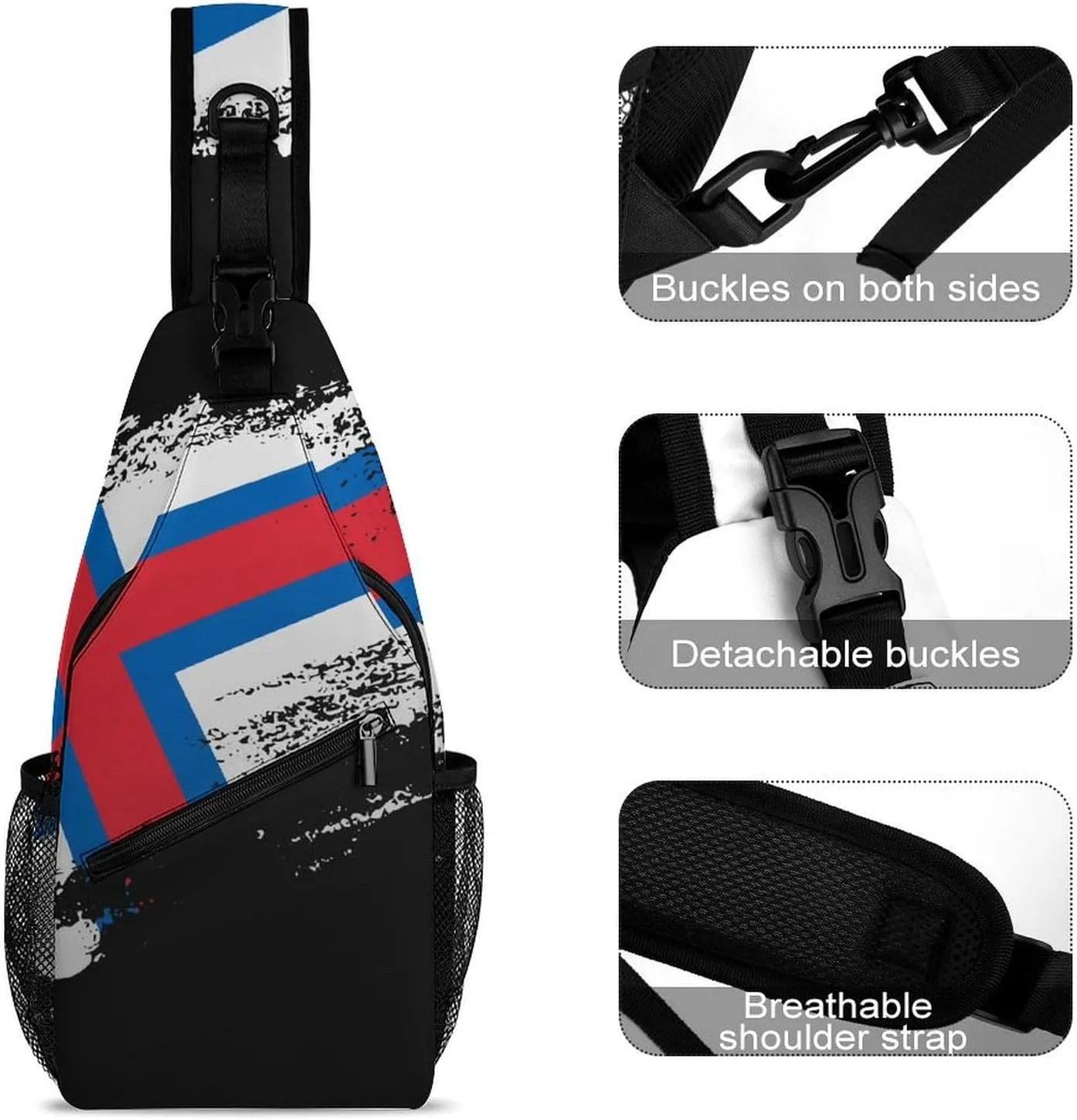 Ghana Flag Patriotic Sling Bag Crossbody Chest Bag Shoulder Bag For Travel Hiking Cycling Camping