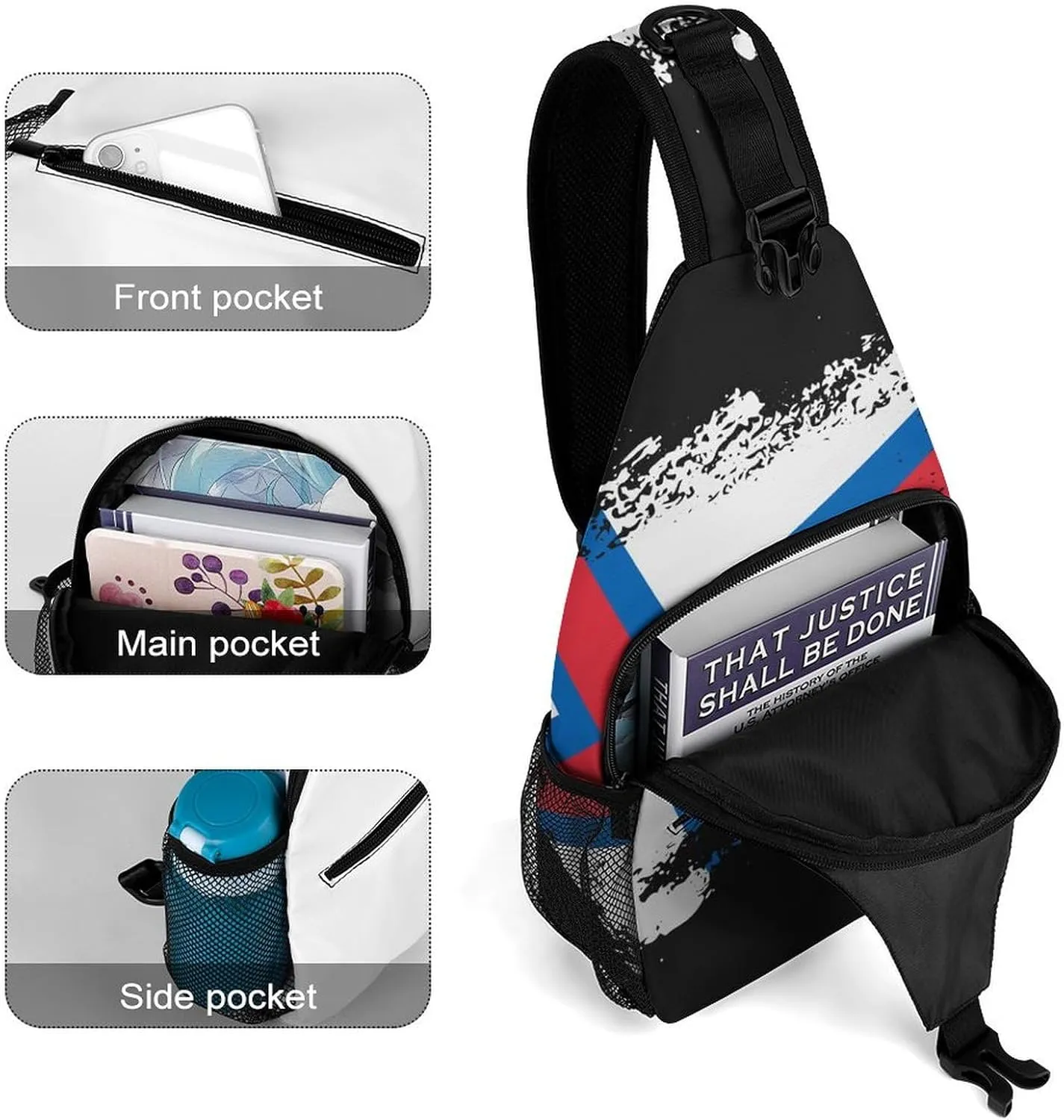 Ghana Flag Patriotic Sling Bag Crossbody Chest Bag Shoulder Bag For Travel Hiking Cycling Camping